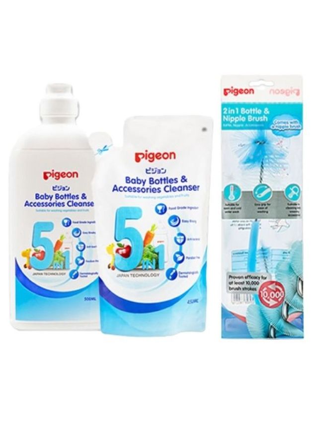 Pigeon Liquid Cleanser Bottle (500ml) and Liquid Cleanser Refill (450ml